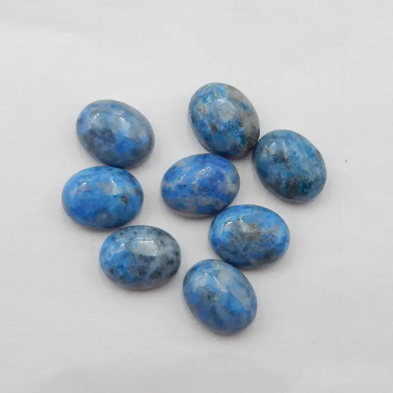 8Pcs Natural Stone Lapis Lazuli Oval Cabochons 9x7x3mm 3g Fashion Jewelry Earrings Pendants Rings Accessories