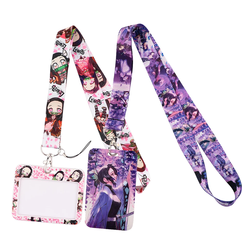 HJ1035 японский аниме демон Slayer брелок для ключей автомобиля персонализированные ID карты держатель значка ювелирные изделия друзья подарок