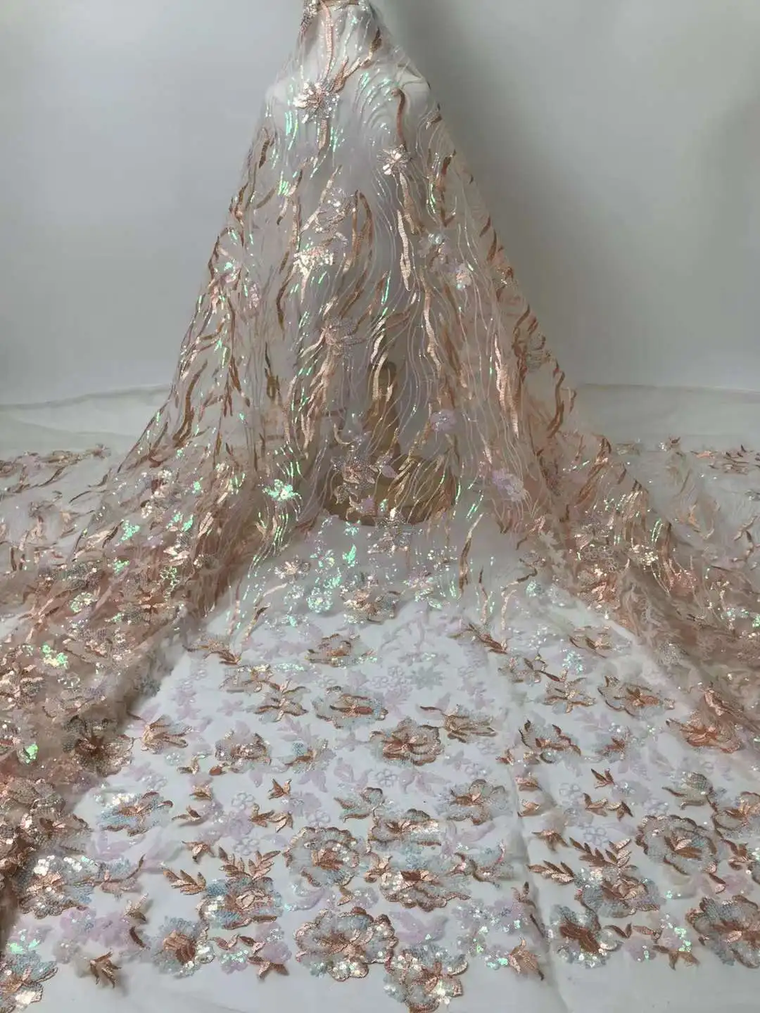 

Горячая Распродажа, африканская кружевная ткань, бусины, блестки, рукоделие, нигерийский тюль, вышивка, выпускной, швейная юбка, свадебное платье Bpodq