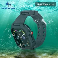 ip68 waterproof case for apple watch series 7 41mm 45mm protective cases pc silicone iwatch cover with band strap