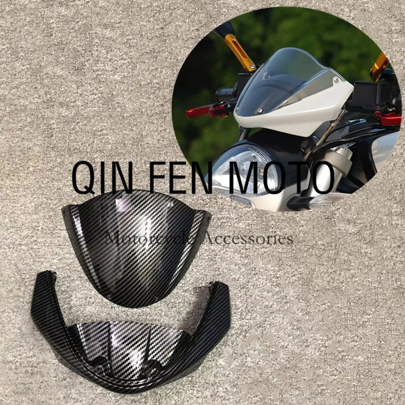 

Fit For Ducati Monster 696 796 1100/S/EVO Upper Front Cowl Nose Fairing Windscreen Carbon Fiber Paint