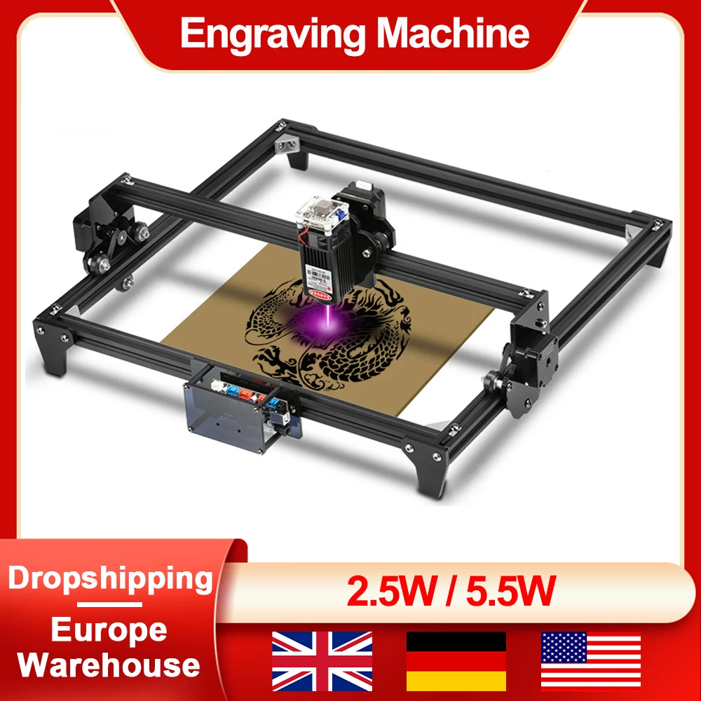 

Гравировальный станок с двумя деревьями, 2,5 Вт/5,5 Вт, 7,5 х300 ММ, модуль Вт, 20 Вт, 3D-принтер с ЧПУ, гравер «сделай сам» для дерева, пластика, бамбук...