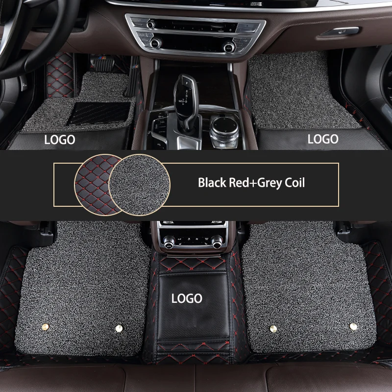 Двухслойный Кожаный красочный автомобильный напольный коврик на заказ для SsangYong