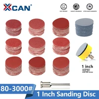 xcan 1 inch wet dry sandpaper sanding disc hook loop with sanding pad for wood glass stone metal sanding paper grit 80 3000