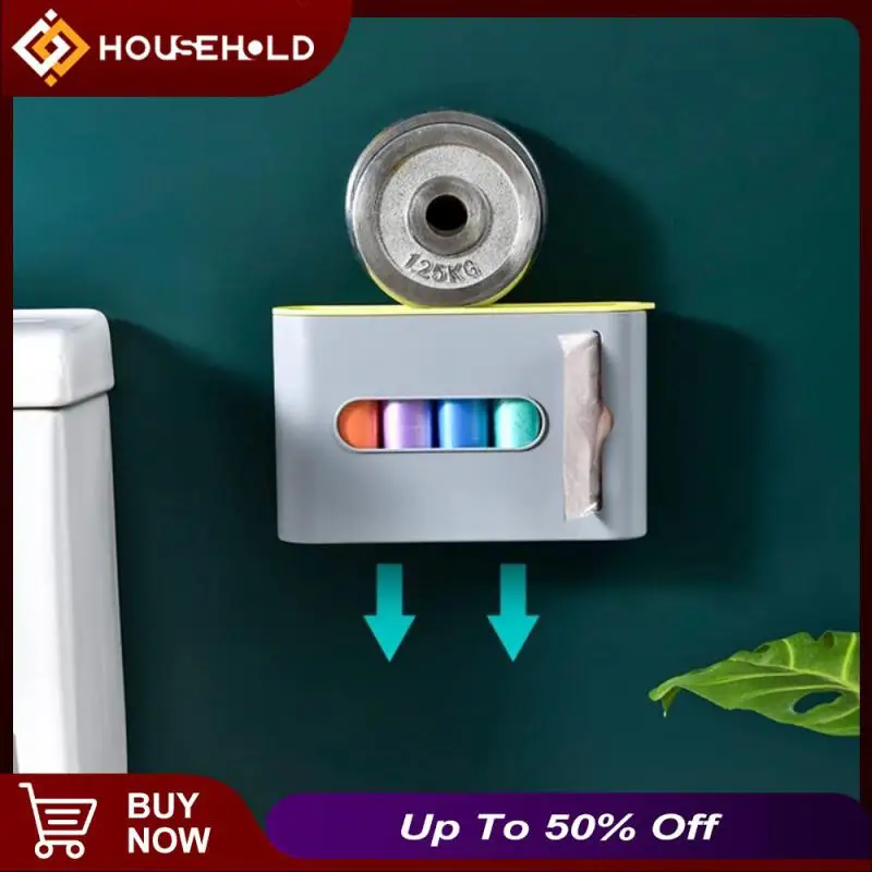 

Wall-mounted Kitchen Garbage Bag Storage Rack Punch-Free Bathroom Plastic Bag Nordic Style Shoe Cover Storage Box Home Organizer