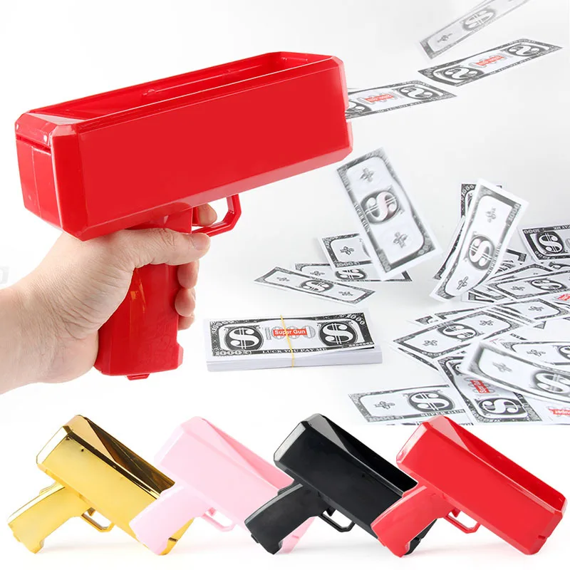 

Dollar Money Shooter Guns Toy Electric Funny Bank notes Gun Toys Money Bill Dispenser Cash Dollar spray gun Toy Party Supplies