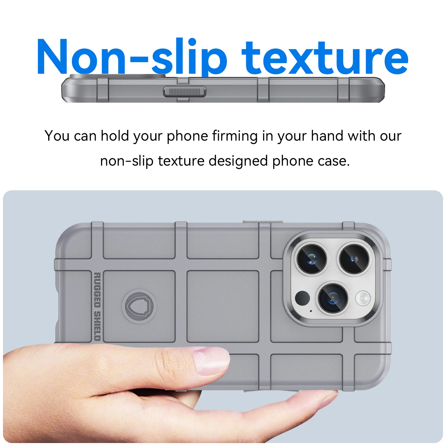 Grey Rugged Shield Shockproof Armor Case For iPhone 14 Pro Max Protection Case Back Cover