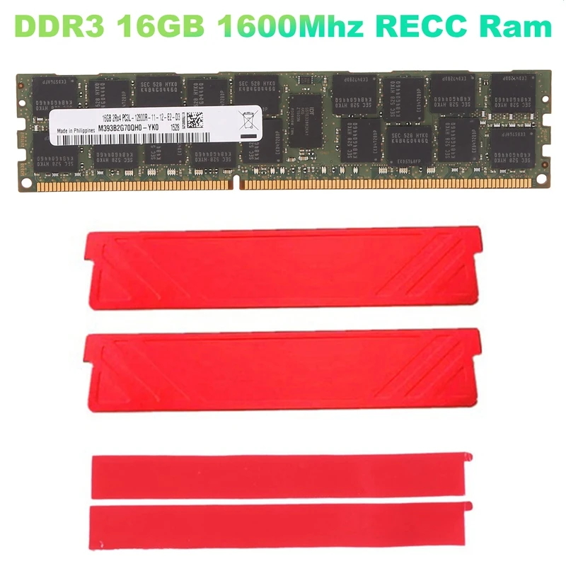 DDR3 16GB 1600Mhz RECC Ram+Cooling Vest PC3-12800 Memory 240Pin 2RX4 1.35V REG ECC RAM Memory For X79 X58 Motherboard