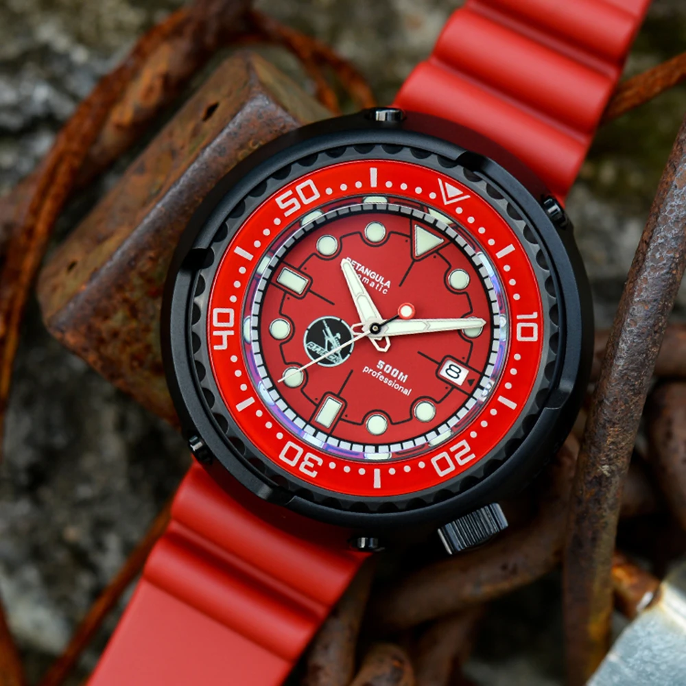 Титановые часы для дайвера 500 м мужские автоматические спортивные механические