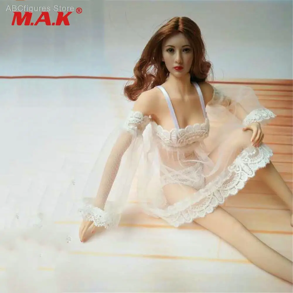 

Sexy Female Clothes 1:6 Scale Transparent Lace Underwear Pajamas Clothes Suit White Perspective for 12 inches Action Figure Body