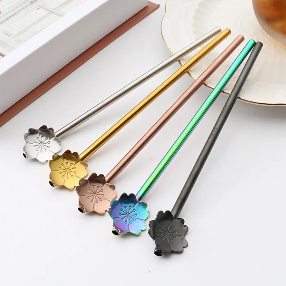 

1Pcs Flowers Design Tea Coffee Mixing Spoon Stainless Steel Spoon Handle Flower Shape Dessert Spoon Kitchen Tableware Dropship