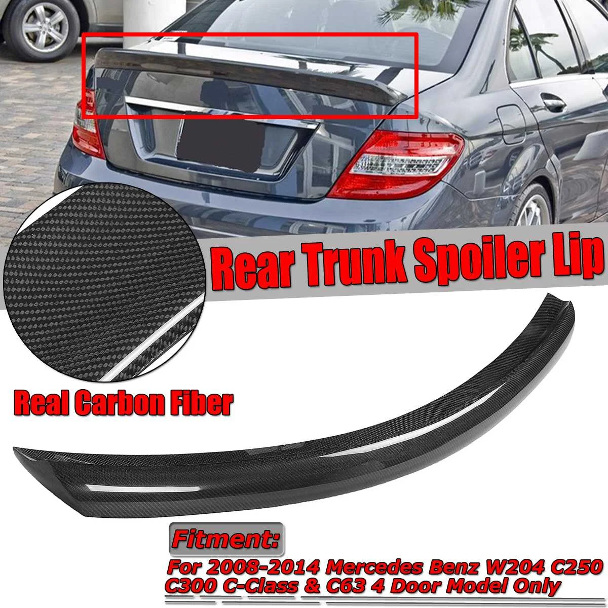 

V Style W204 реальное углеродное волокно для Mercedes Benz W204 C250 C300 C63 4Dr 2008-2014