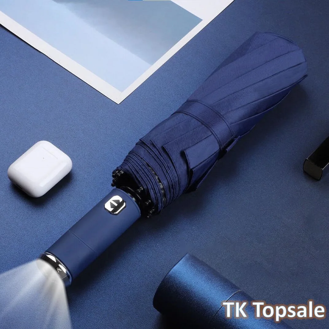 

Автоматический зонт со светодиодный Ной вспышкой, Светоотражающая полоса, зонт с фонарем заднего светильник, складной перевернутый, с 10 реб...