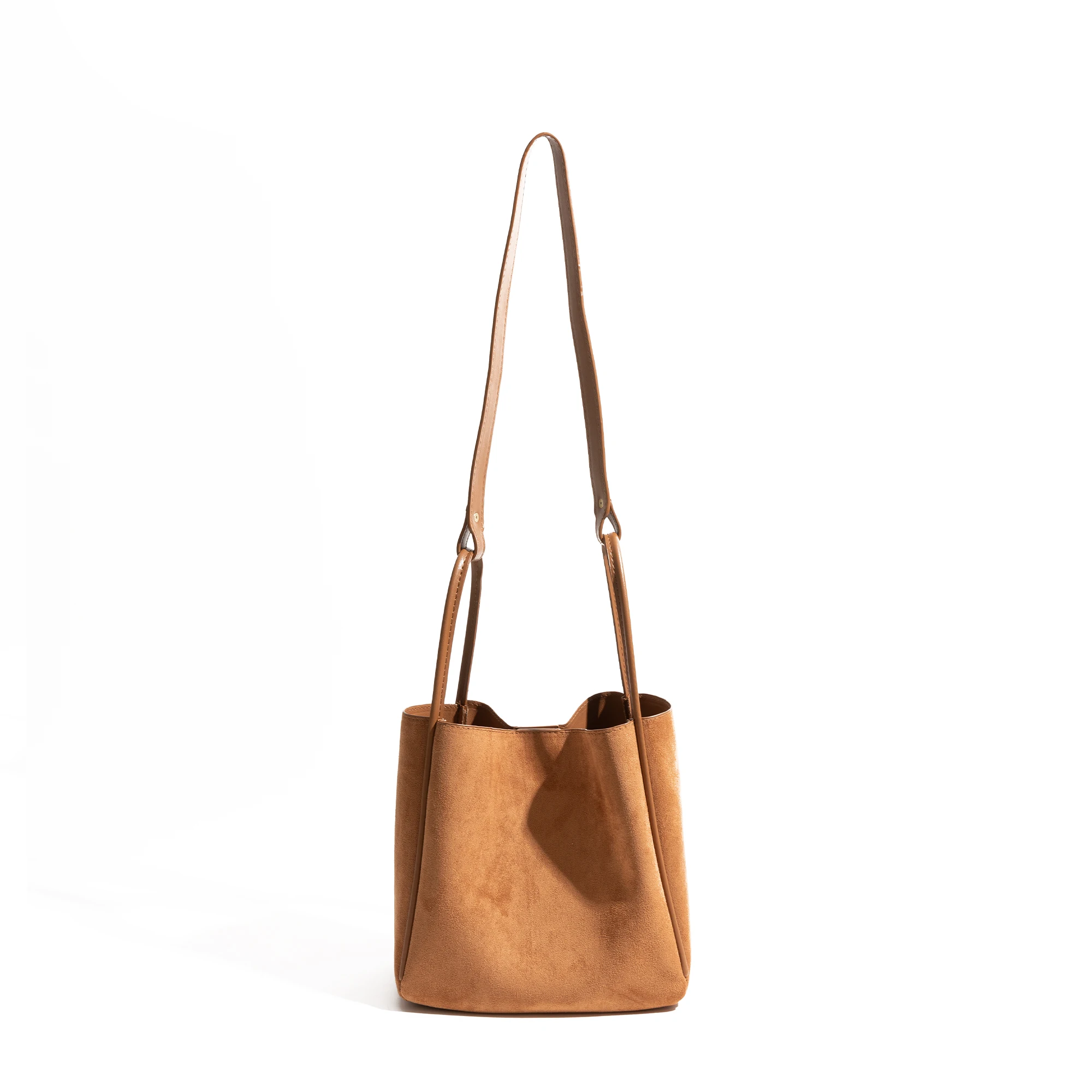 MABULA Сумка-ведро из искусственной замши однотонная простая повседневная комплект