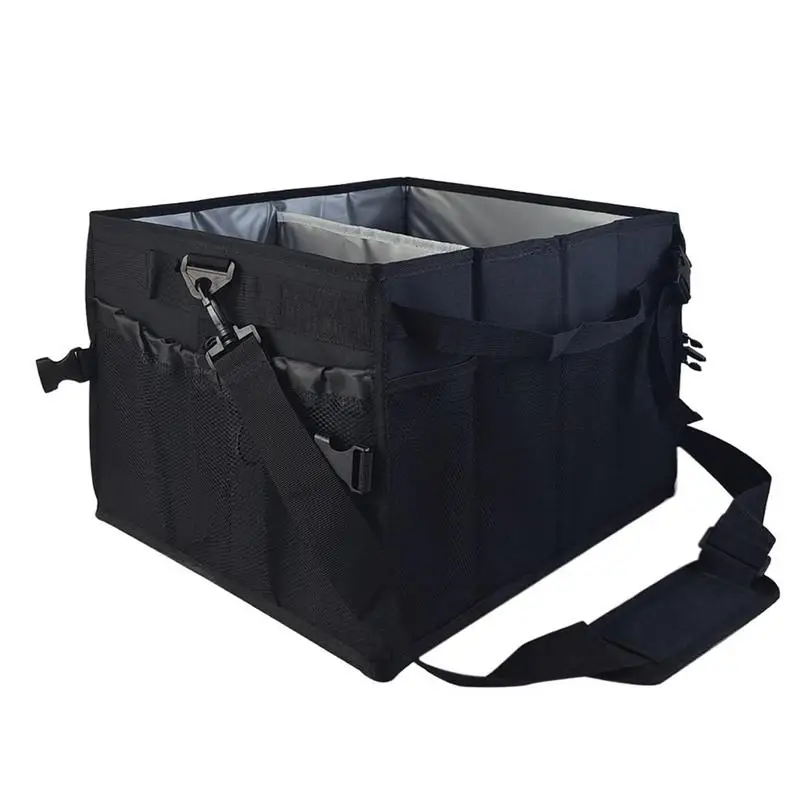 

Picnic Caddy Portable Bbq Caddy With Separate Compartments Picnic Organizer Travel Storage Bag Camping Organization For Picnics