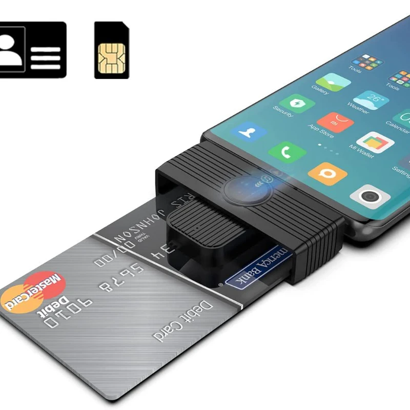

USB Type C Smart Card Reader Memory ID Bank EMV Electronic DNIE Dni Citizen Sim Cloner Connector Adapter for Android Phones