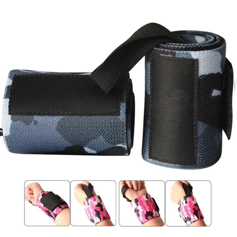 

Camouflage Wrist Wrap Support Weightlifting High Elastic Fabric Wristband Gym Fitness Brace Strap Barbell Lift Aid Bandage