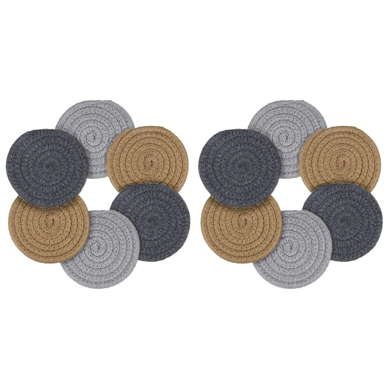 

12 Pcs Coasters For Drinks Absorbent Handmade Braided Coaster Set 4.3 Inch