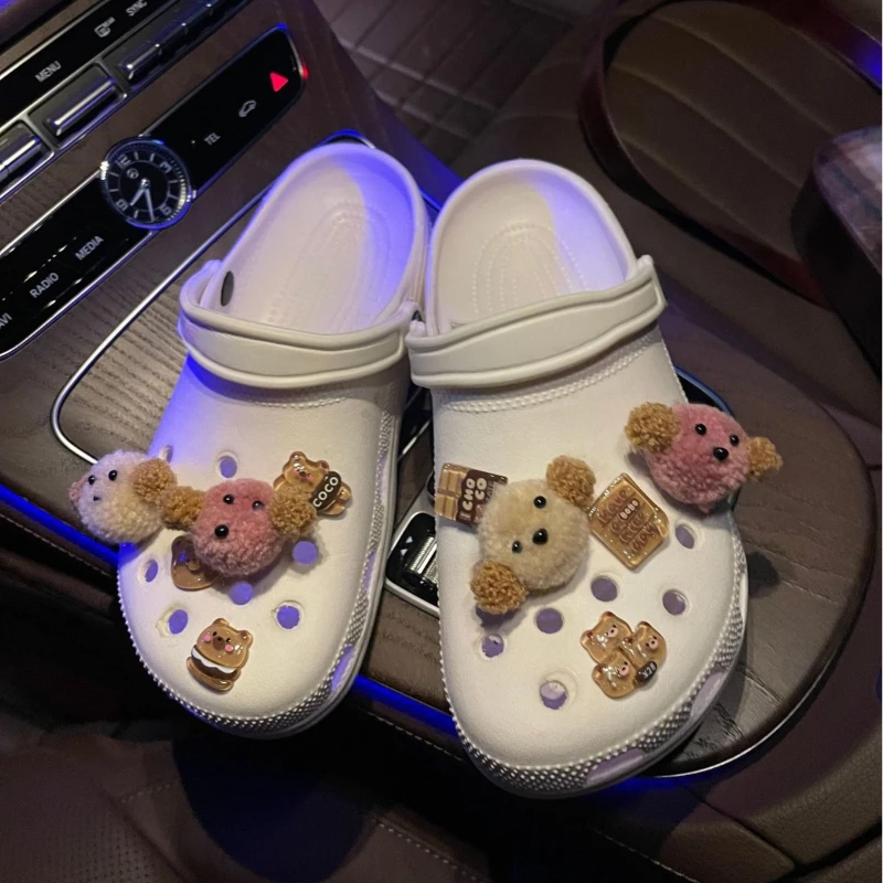 Лидер продаж плюшевый аксессуар для обуви в виде головы собаки аксессуары Пряжка