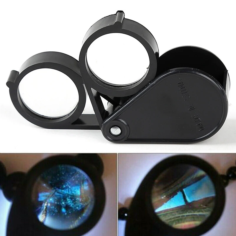 

Portable 10X Folding Magnifier 30mm Double Open Magnifier Lens Loupe Jewelry Optical Coins Stamps Antiques Magnifying Glass