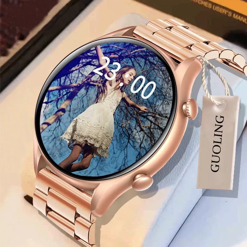 

2022 New 360*360 HD 1.32 Inch Screen Ladies Smart Watches Bluetooth Call Lady Sport Heart Rate Blood Oxygen Women Smartwatch+Box