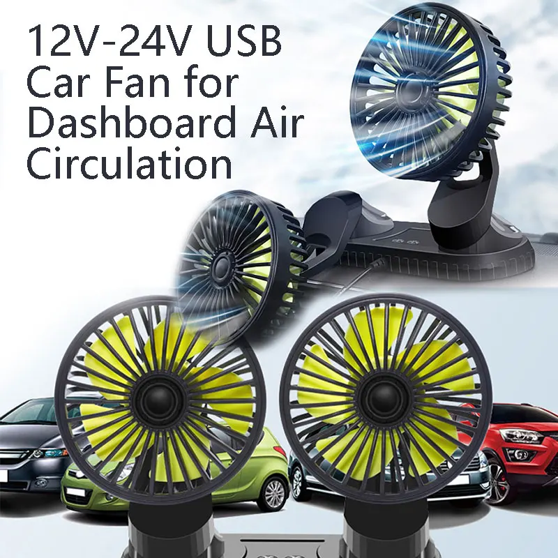 

Автомобильный USB-вентилятор для приборной панели, 12-24 В
