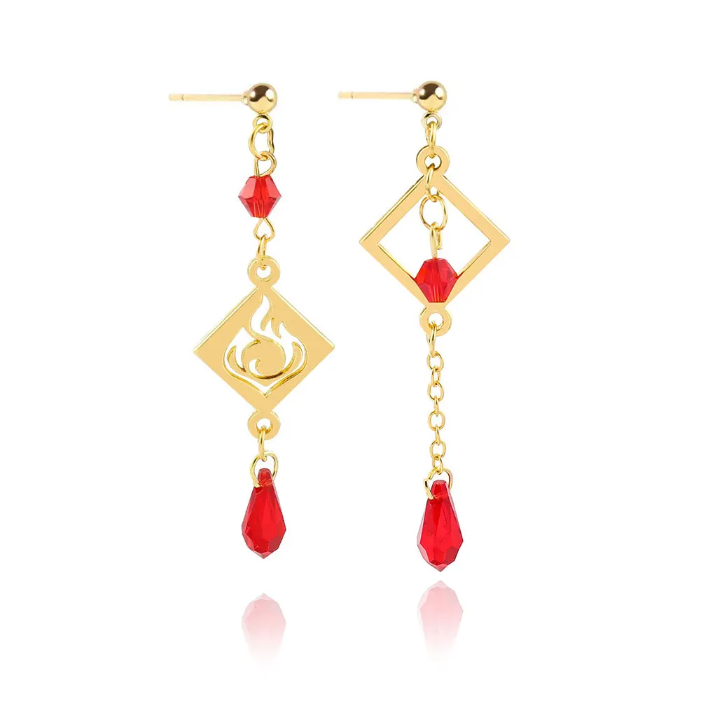 

5 Pairs Genshin Impact Raiden Shogun Cosplay Drop Earrings for Women Earclip Jewelry Accessories Gifts