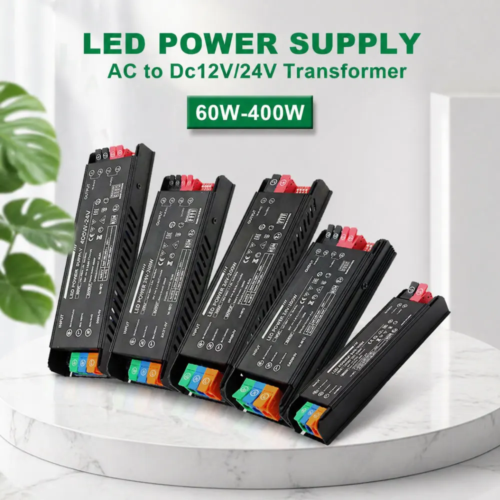 Фото Диммируемый LED-блок питания с 2/4-позиционным DIP-переключателем для регулировки яркости, трансформатор для LED-освещения 60W/100W/200W/300W/400W, драйвер 12V 24V №1