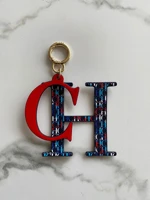 chch hchc brand new bag pendant key chain mobile accessories logo leather material metal buckle graffiti design color overlay