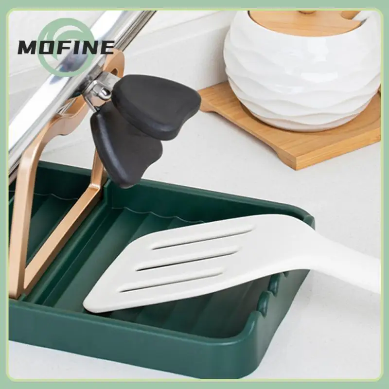 

Foldable Cooking Dish Pan Cover Stand Spatula Stand Storage Rack Spoon Holder Plastic Desktop Shelf Kitchen Gadgets Pot Lid Rack