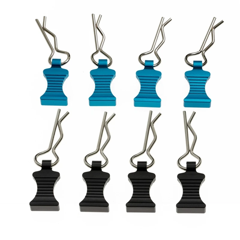 

8 шт. корпус R-типа зажимы для корпуса с алюминиевым креплением для Axial SCX10 TRX4 1/8 1/10 синий и черный