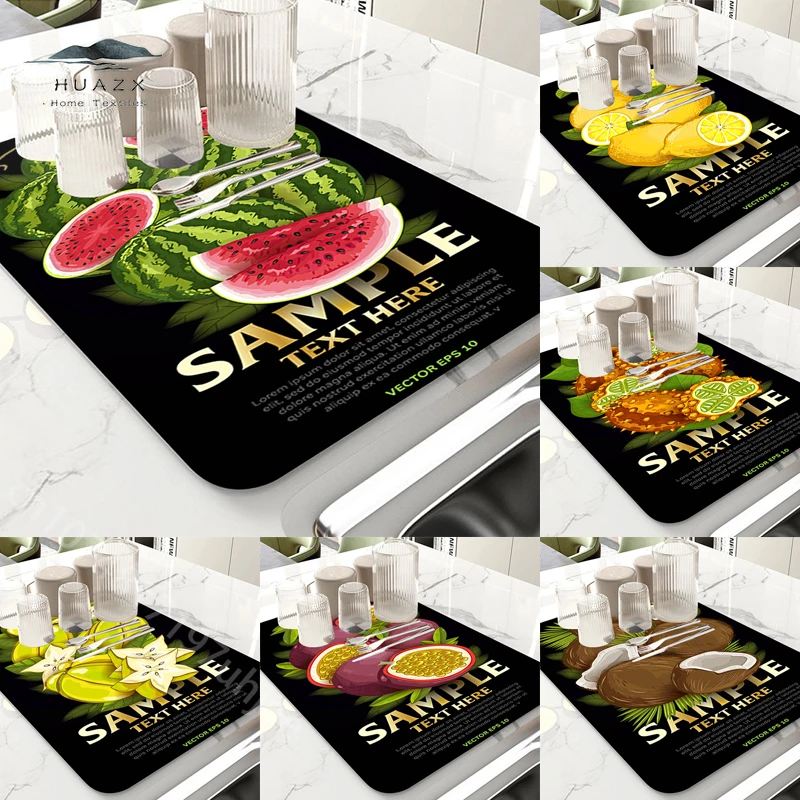 

Vertical Illustration of Fruit Packaging Drain Pad Coffee Table Decor Dish Drying Placemat Tablemat Anti Slip Home Silicone Mat