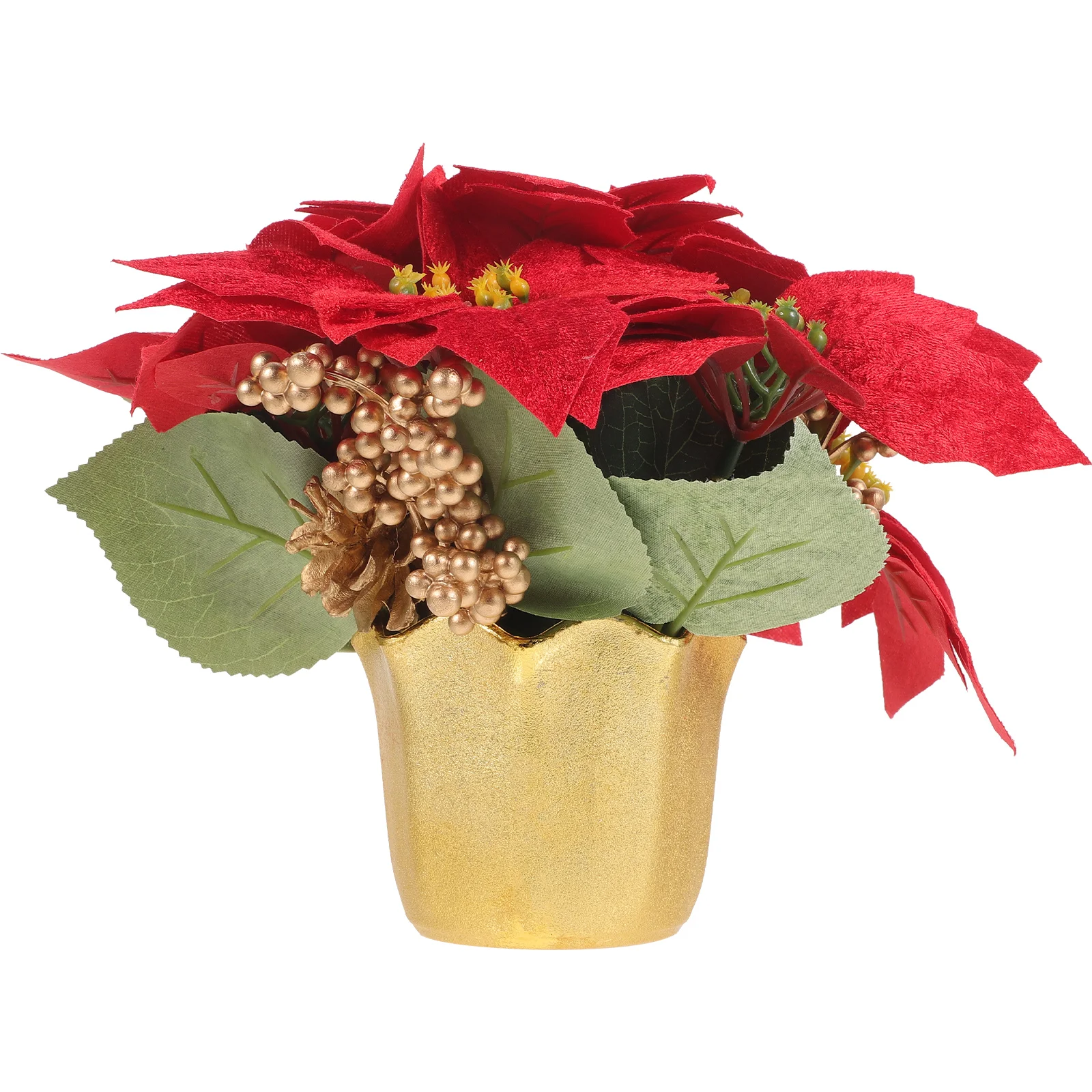 

Christmas Party Decoration Xmas Plants Festival Potted Plastic Artificial Bonsai Adornment Lifelike Small Fake