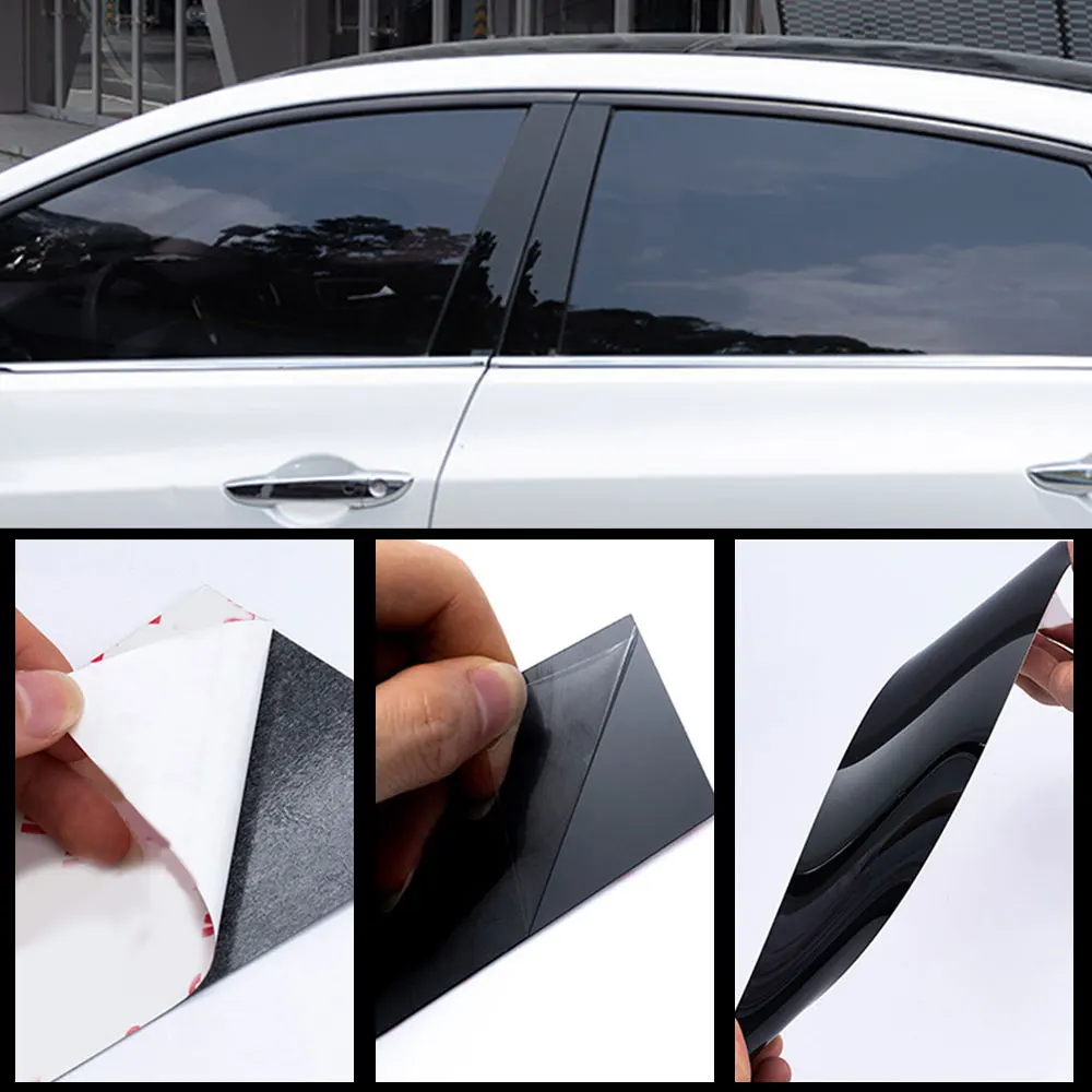 Глянцевые черные столбы для автомобильных дверей окон отделочные накладки