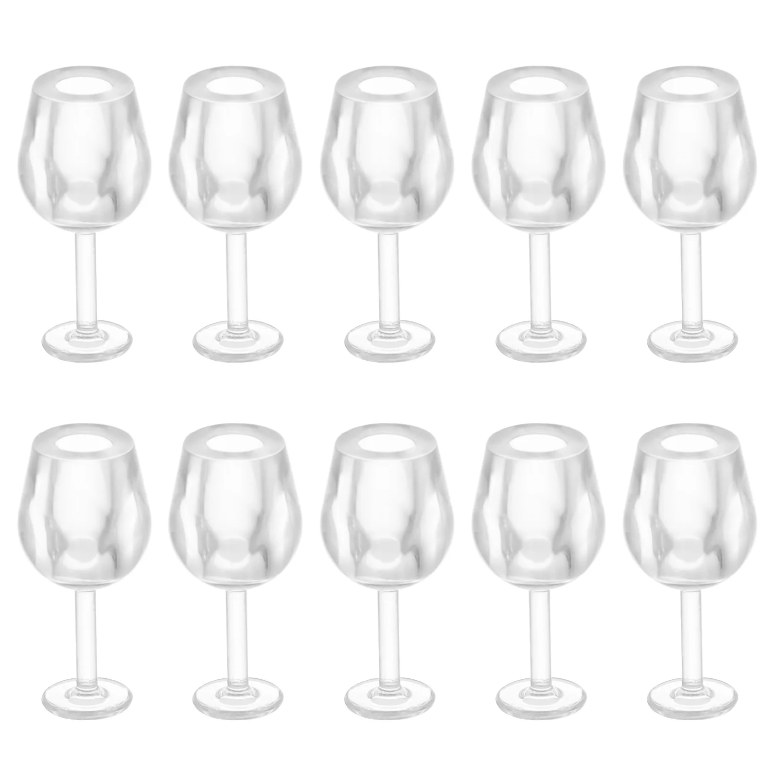 

10 Pcs Mini Glass Dollhouse Miniatures Plastic Glasses Bulk Toys Crafts