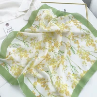 fresh flower cotton and linen small square 58x58 new comfortable spring and autumn scarf scarf female