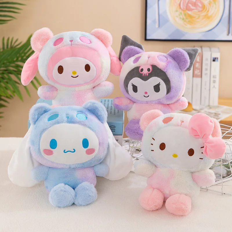 

Sanrio красочная плюшевая игрушка Kawaii Hello Kitty Kuromi Cinnamoroll My Melody мягкая искусственная девушка детский подарок на день рождения