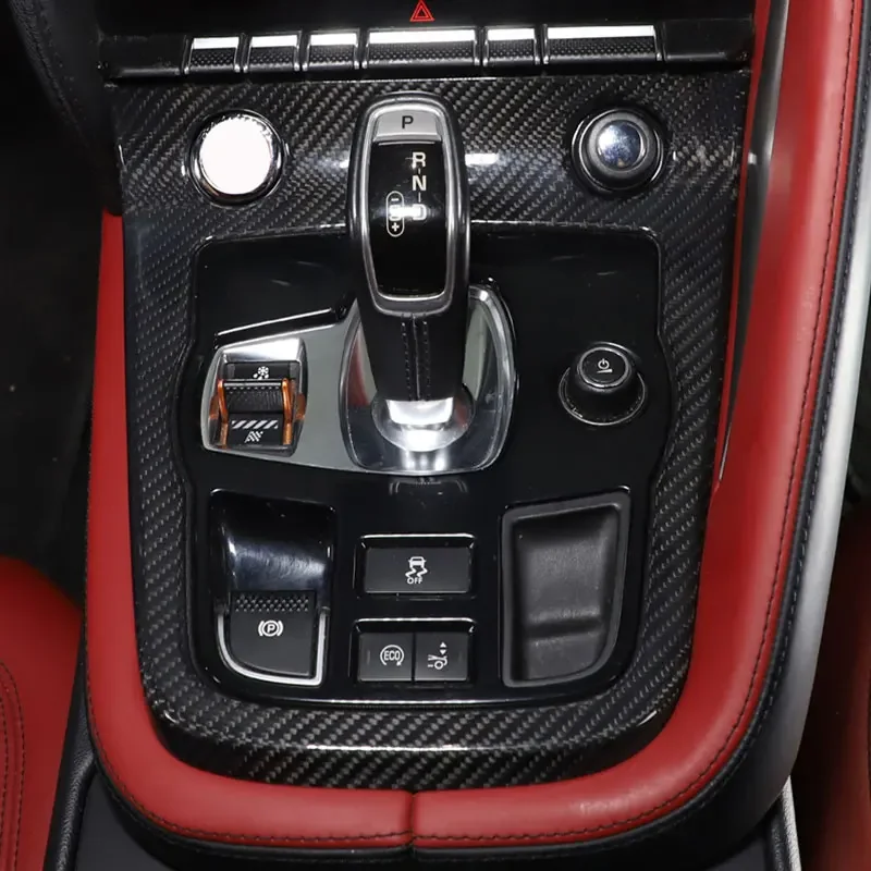 Для Jaguar F-TYPE 2013-22 настоящее углеродное волокно центральная консоль автомобиля