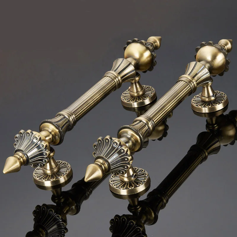 Europeu Retro Push Door Handles Antigo Punho de Madeira Botões para Portão ao ar Livre Hardware 1pc