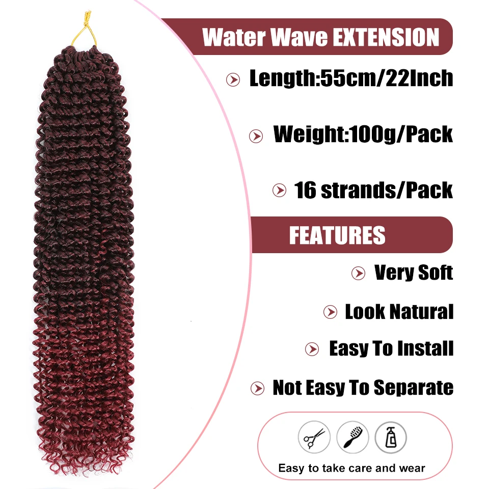 3-6 шт. Бохо-косы Passion Twist для плетения, 22 дюйма, синтетические кудрявые волосы для наращивания, волнистые косы Bug Water Wave для плетения крючком (art.: 3920da36780f1) - 3920da36780f1