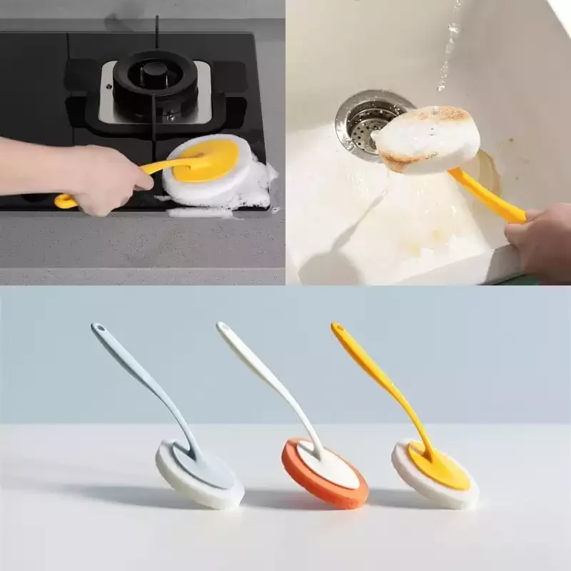 

Sponge Brush Strong Decontamination Bathtub Tile Brush Kitchen Supplies Pot Wash Cleaning Tool Sponge Wipe Gadget Accessories