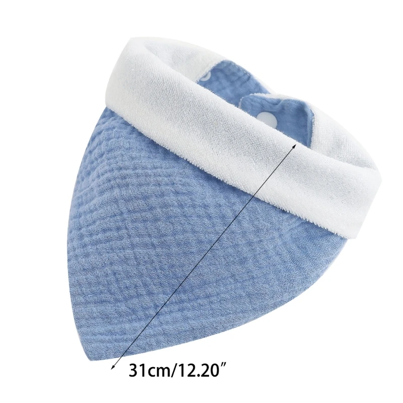 Baby Burp Cloths Gauze Cotton Bib Adjustable 2-Step Snap Button Feeding Bibs Skin Friendly Nursing Bib High Absorbent images - 6