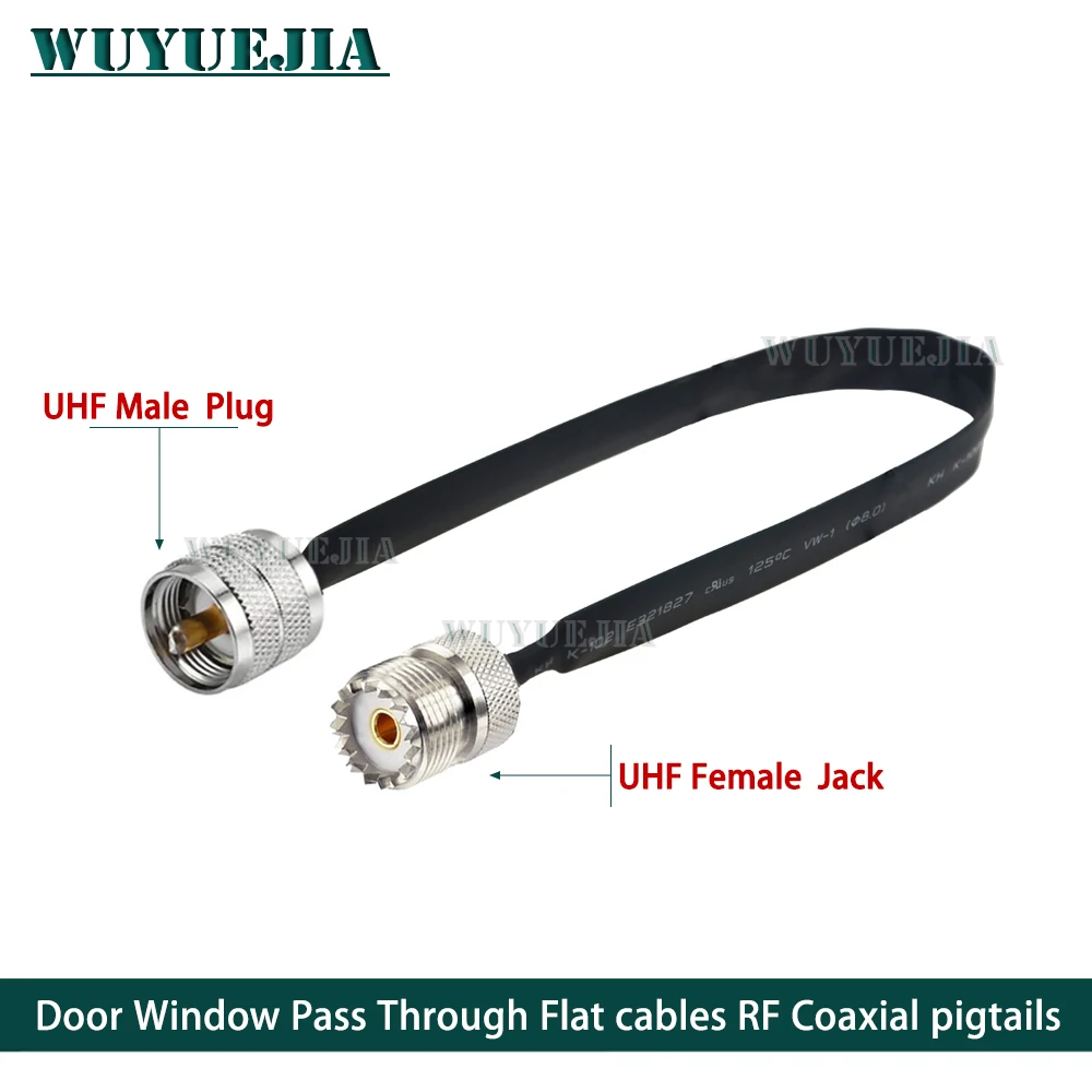 

HOTSELL UHF Male to UHF Female Door Window Pass Through Flat RF Coaxial Cable 50 Ohm RF Coax Pigtail Extension Cord 20CM30CM40CM