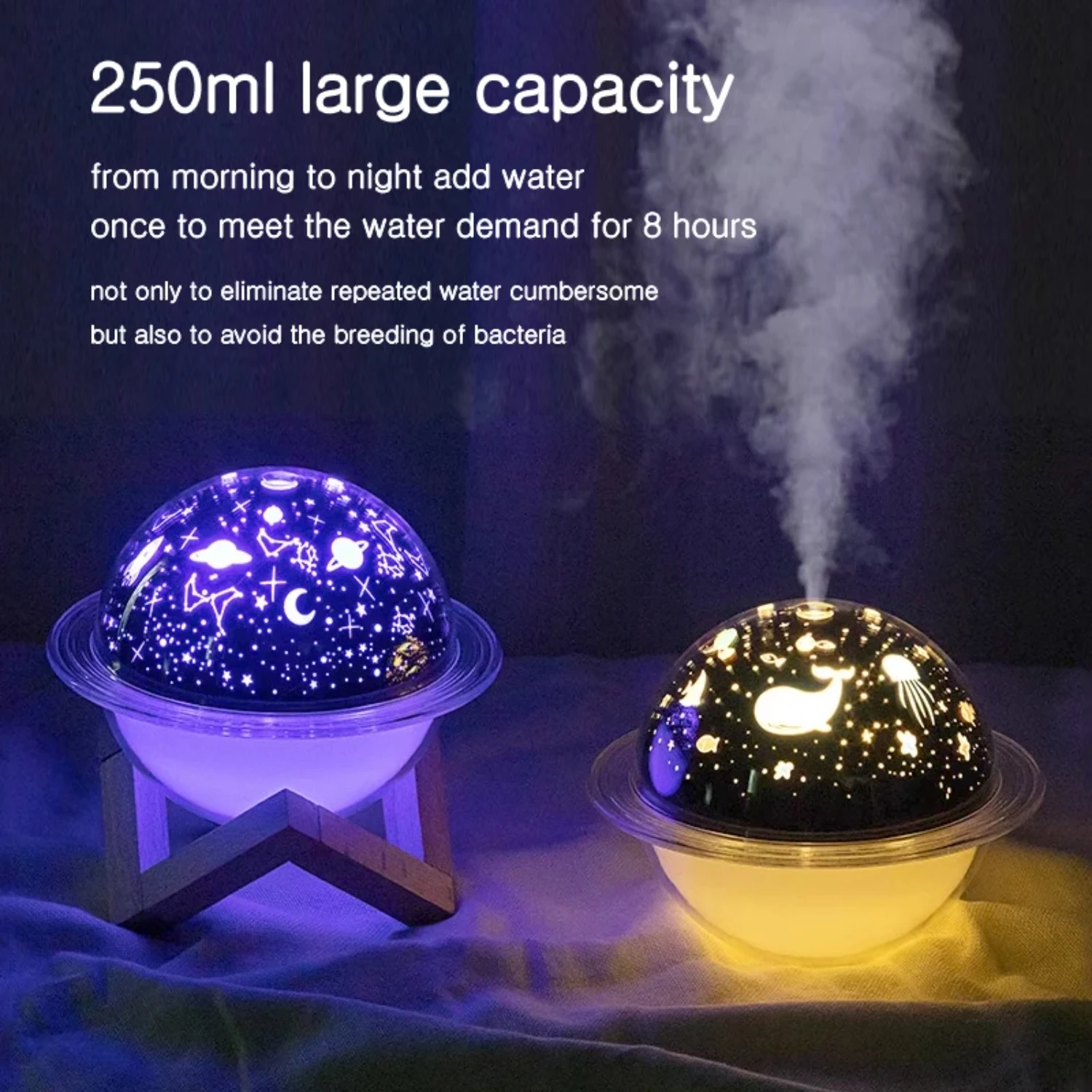 Креативный светодиодный проекционный светильник USB-увлажнитель с планетой