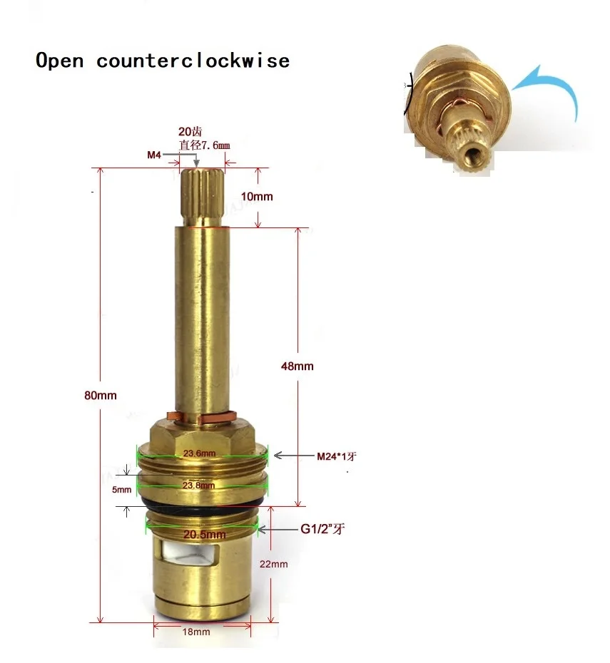 

MTTUZK полностью медный G1/2 "зубной кран сердечник клапана горячая и холодная латунь катушка смеситель двойной зубчатый картридж с фланцевым керамическим клапаном