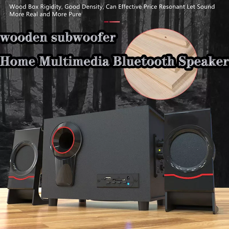 

Home Theater Computer Multimedia Bluetooth Speaker Desktop Subwoofer For Notebook USB 3.5mm Connection 3D Stereo Music Center