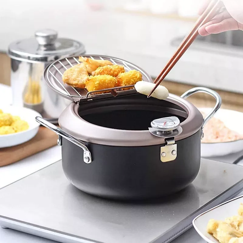 

Кухонный Глубокий горшок для жарки, термометр, регулируемая температура, жареный куриный горшок, инструменты для готовки, кухонный инструм...