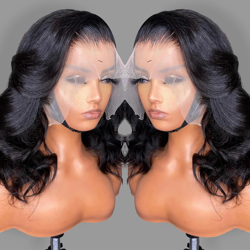 13x4 Body Wave Lace Front Human Hair Wigs Short Bob Wig Loose Water Wave 4x4 Closure Wig T Part Lace Frontal Wig For Black Women