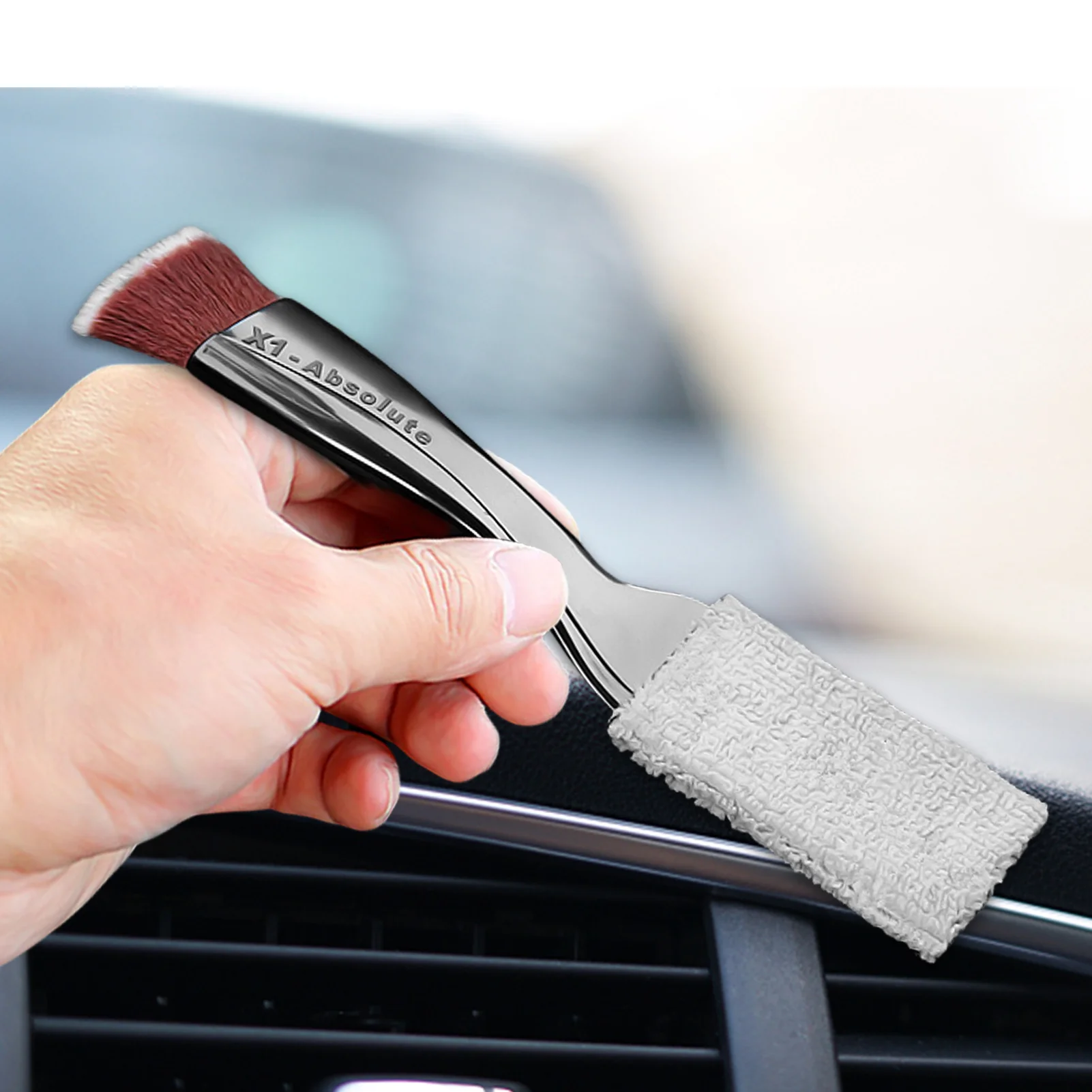 

Multi-Purpose Car Detailing Brushes Double Heads Enhanced Synthetic Microfiber Exterior And Interior Detailing Brushes