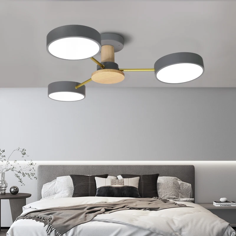 Nordic Celling Chandeliers for Living Room Led Chandeliers Wooden Ceiling Light  Bedroom Minimalist Lighting Home Decor Fixture